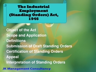 The Industrial Employment (Standing Orders) Act, 1946