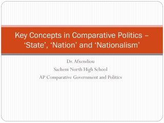 Key Concepts in Comparative Politics – ‘State’, ‘Nation’ and ‘Nationalism’