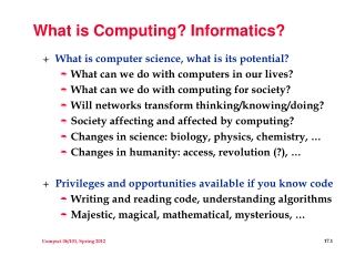 What is Computing? Informatics?