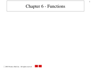 Chapter 6 - Functions