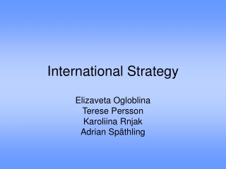 International Strategy