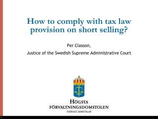 How to comply with tax law provision on short selling?
