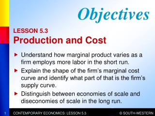 LESSON 5.3 Production and Cost