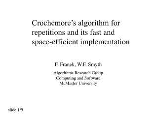 Crochemore’s algorithm for repetitions and its fast and space-efficient implementation