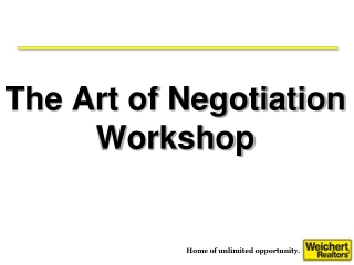 The Art of Negotiation Workshop