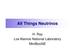 All Things Neutrinos