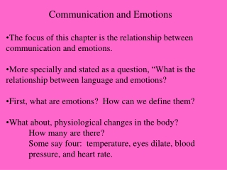 Communication and Emotions