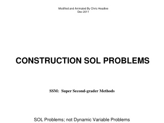 Construction sol problems