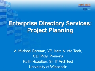 Enterprise Directory Services: Project Planning