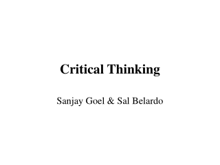 Critical Thinking