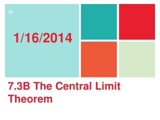 7.3B The Central Limit Theorem