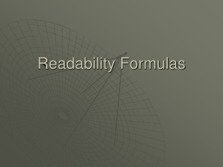 Readability Formulas