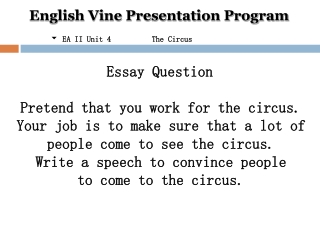 English Vine Presentation Program