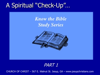 A Spiritual “Check-Up”…