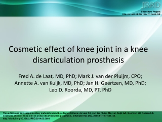 Cosmetic effect of knee joint in a knee disarticulation prosthesis