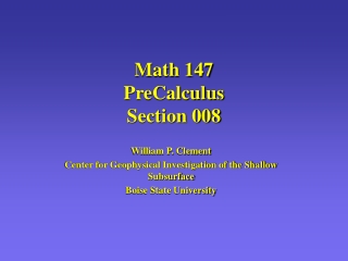 Math 147 PreCalculus Section 008