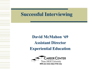 Successful Interviewing