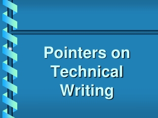 Pointers on Technical Writing