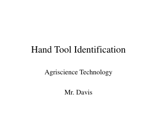 Hand Tool Identification