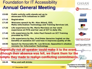 Foundation for IT Accessibility Annual General Meeting