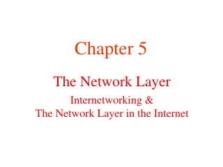 The Network Layer Internetworking &amp; The Network Layer in the Internet