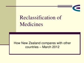 Reclassification of Medicines