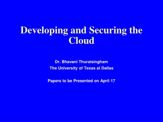 Developing and Securing the Cloud