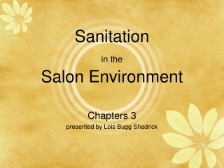 Sanitation  in the Salon Environment