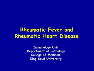 Rheumatic Fever and Rheumatic Heart Disease