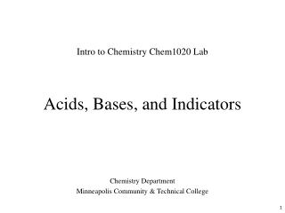 Acids, Bases, and Indicators