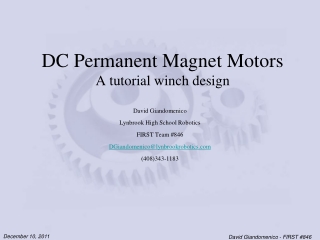 DC Permanent Magnet Motors A tutorial winch design