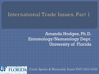 International  Trade Issues, Part 1