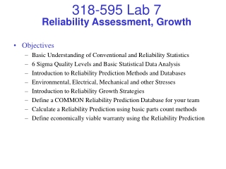 Reliability Assessment, Growth