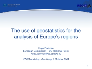 The use of geostatistics for the analysis of Europe’s regions
