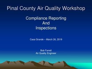 Pinal County Air Quality Workshop