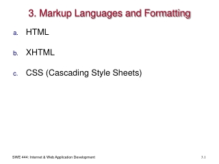 3. Markup Languages and Formatting