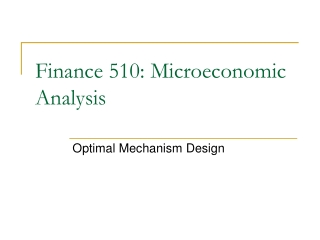 Finance 510: Microeconomic Analysis