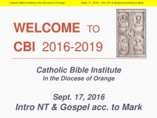 WELCOME to CBI   2016-2019