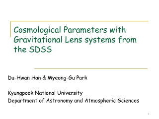 Cosmological Parameters with Gravitational Lens systems from the SDSS