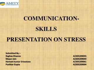 COMMUNICATION-SKILLS PRESENTATION ON STRESS