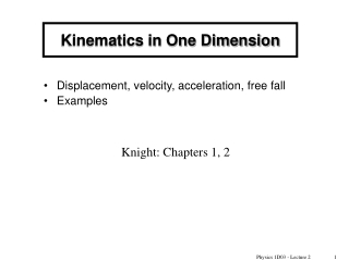 Kinematics in One Dimension