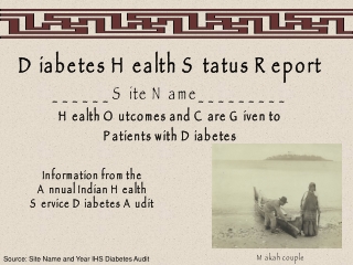 Diabetes Health Status Report ______Site Name_________ Health Outcomes and Care Given to