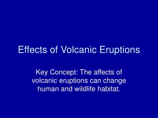 Effects of Volcanic Eruptions