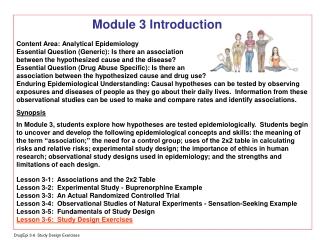 Module 3 Introduction Content Area: Analytical Epidemiology