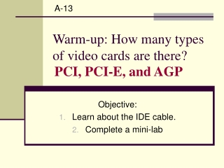 Warm-up: How many types of video cards are there?