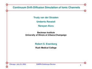 Continuum Drift-Diffusion Simulation of Ionic Channels