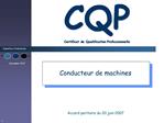 CQP Certificat de Qualification Professionnelle