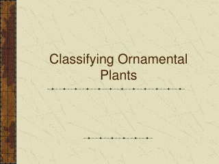 Classifying Ornamental Plants