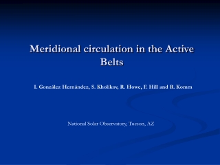 Meridional circulation in the Active Belts