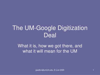 The UM-Google Digitization Deal